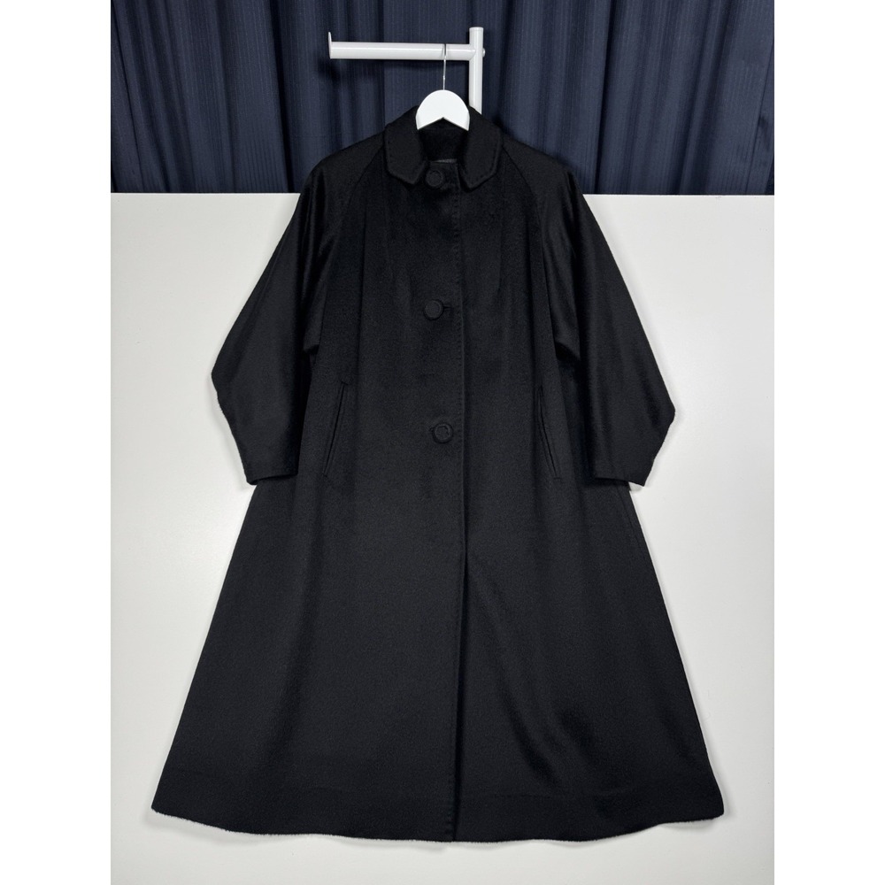 Vintage 1950s Einiger Mills Black Swing Spear Long Jacket Kashmoor - Roomy M
